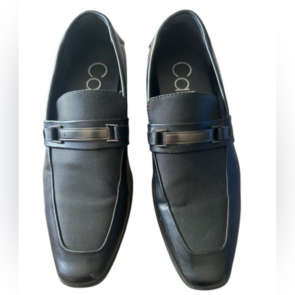 Calvin Klein Benning Classic Black Slip-on Toe Bit Loafer Shoe - Mens Size 8.5
